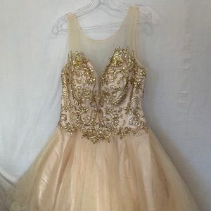 Gold Formal Party Dress